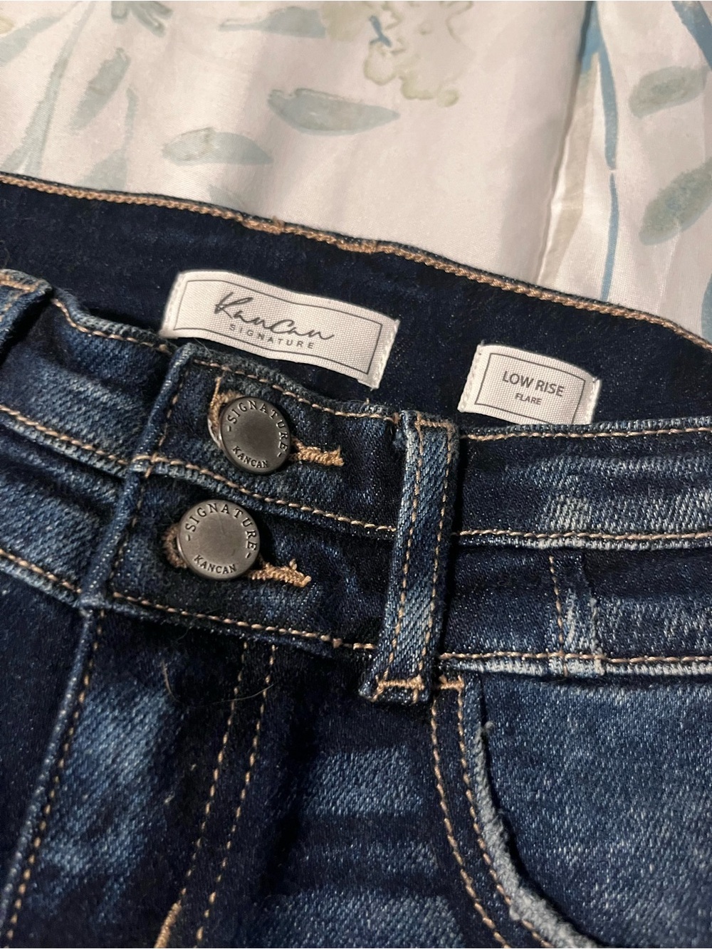 Signature Low Rise Flare Jeans - Dark Blue Wash